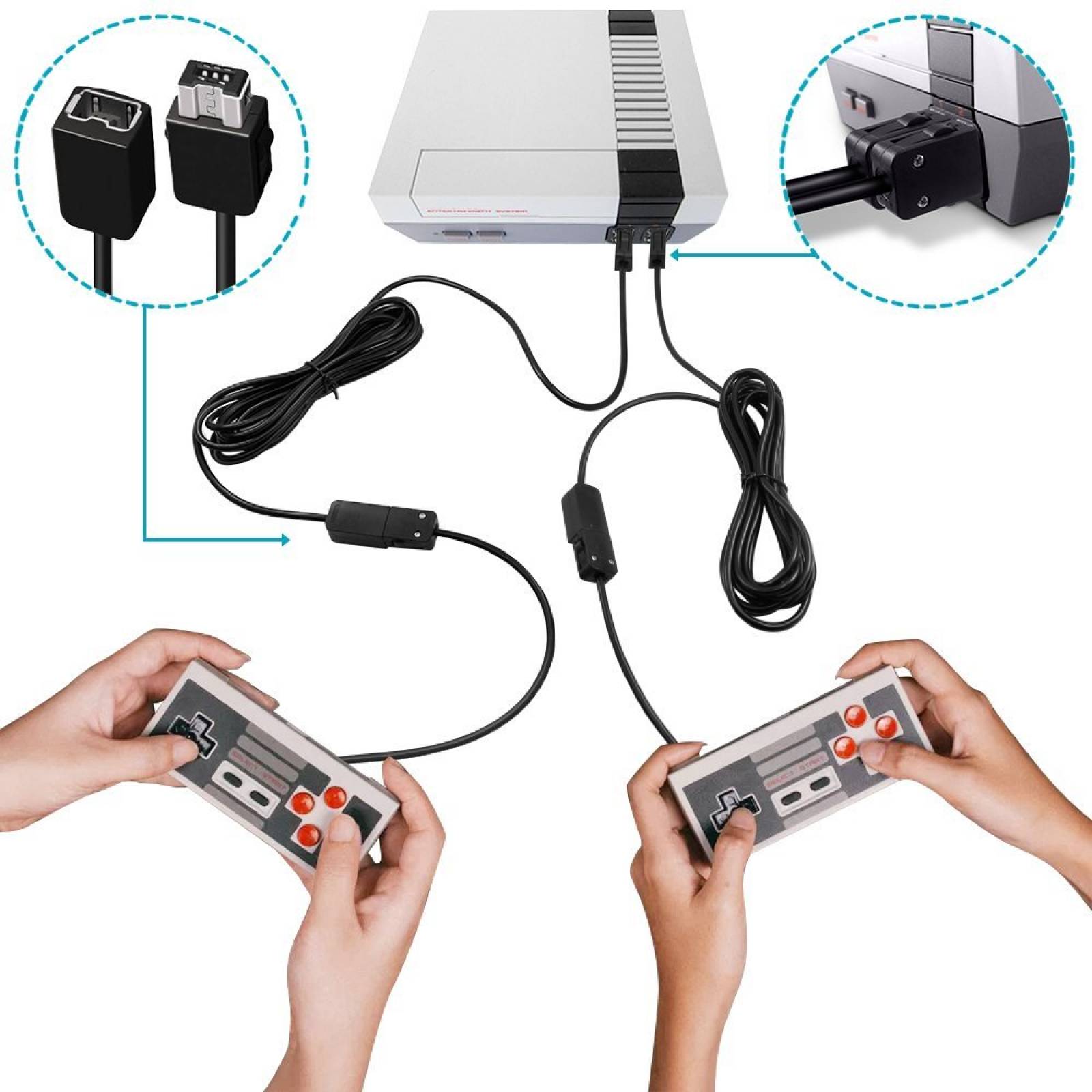 Cables extensión Nintendo NES clásico edición Mini controlad