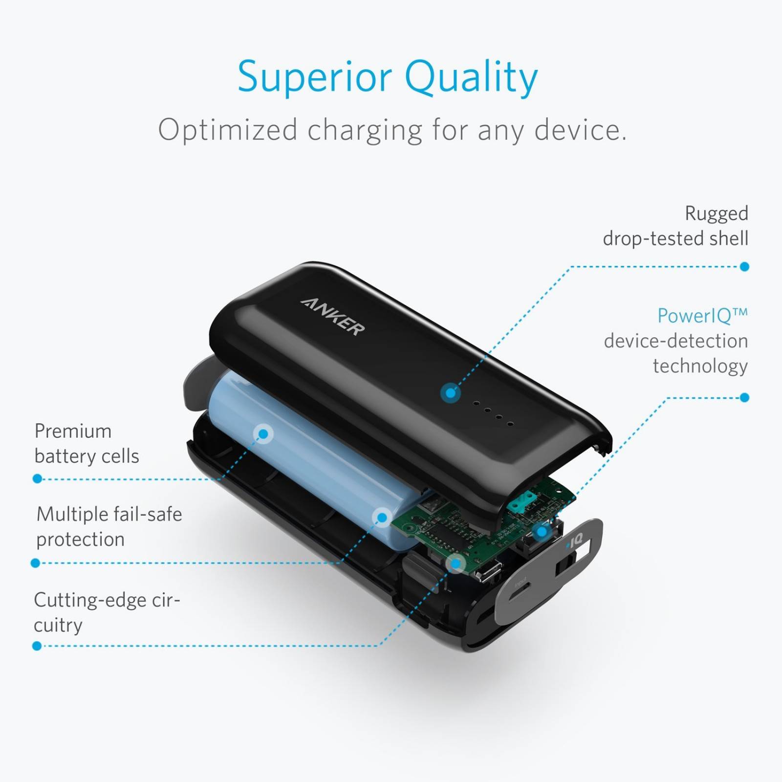 Batería Portátil Anker Powercore 5000 5000mah -negro