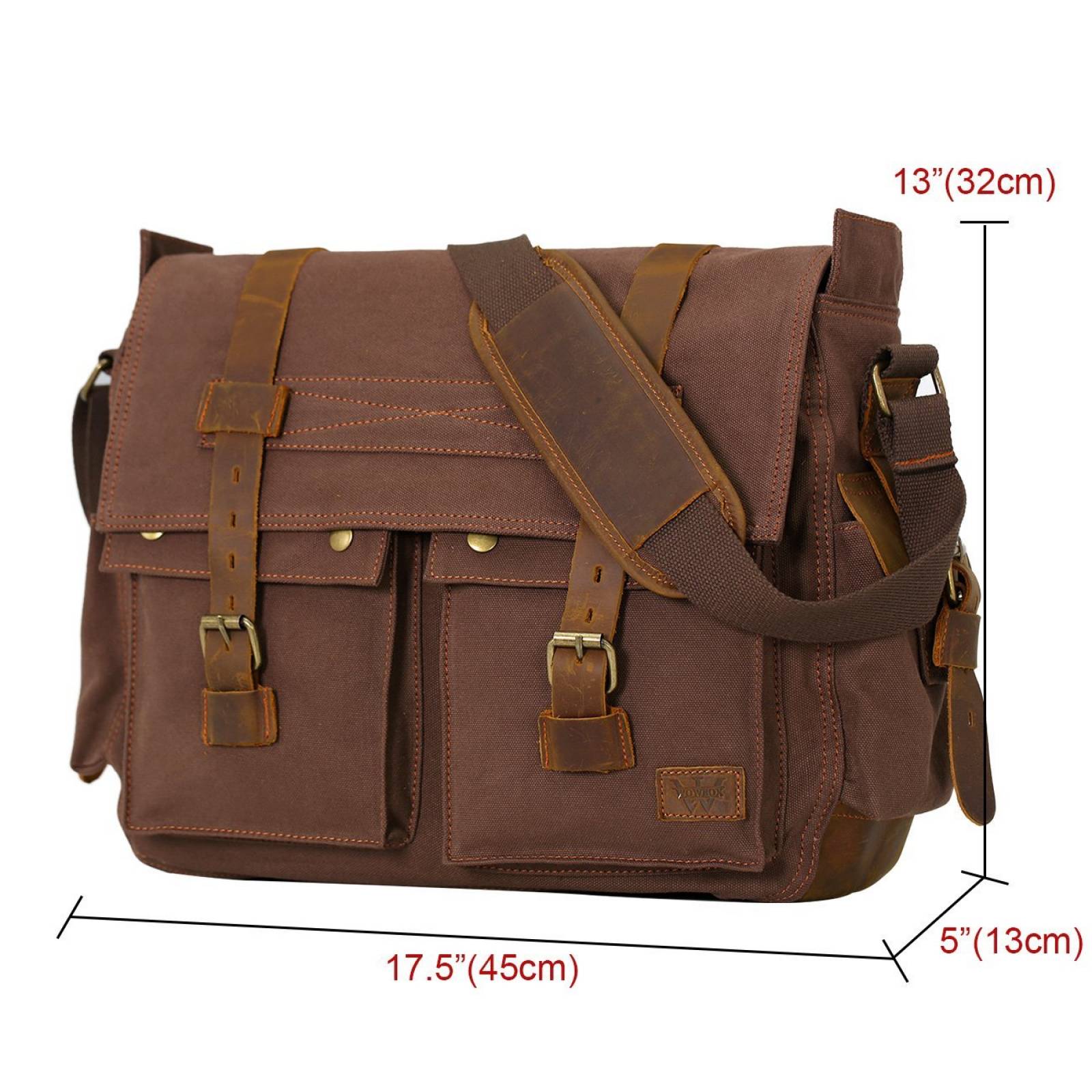 Mochila Maletín Wowbox Laptop 17.3'' Vintage Canvas -café