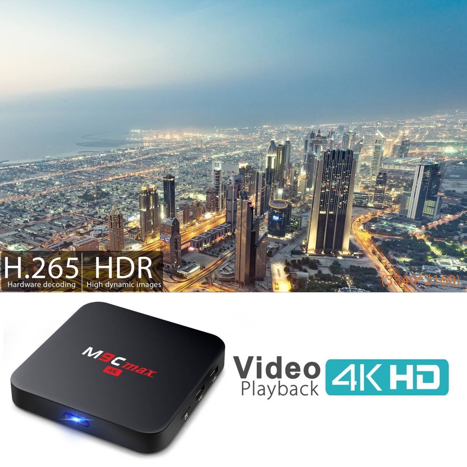 QacQoc M9C max Android 6.0 malvavisco TV caja nueva Amlogic