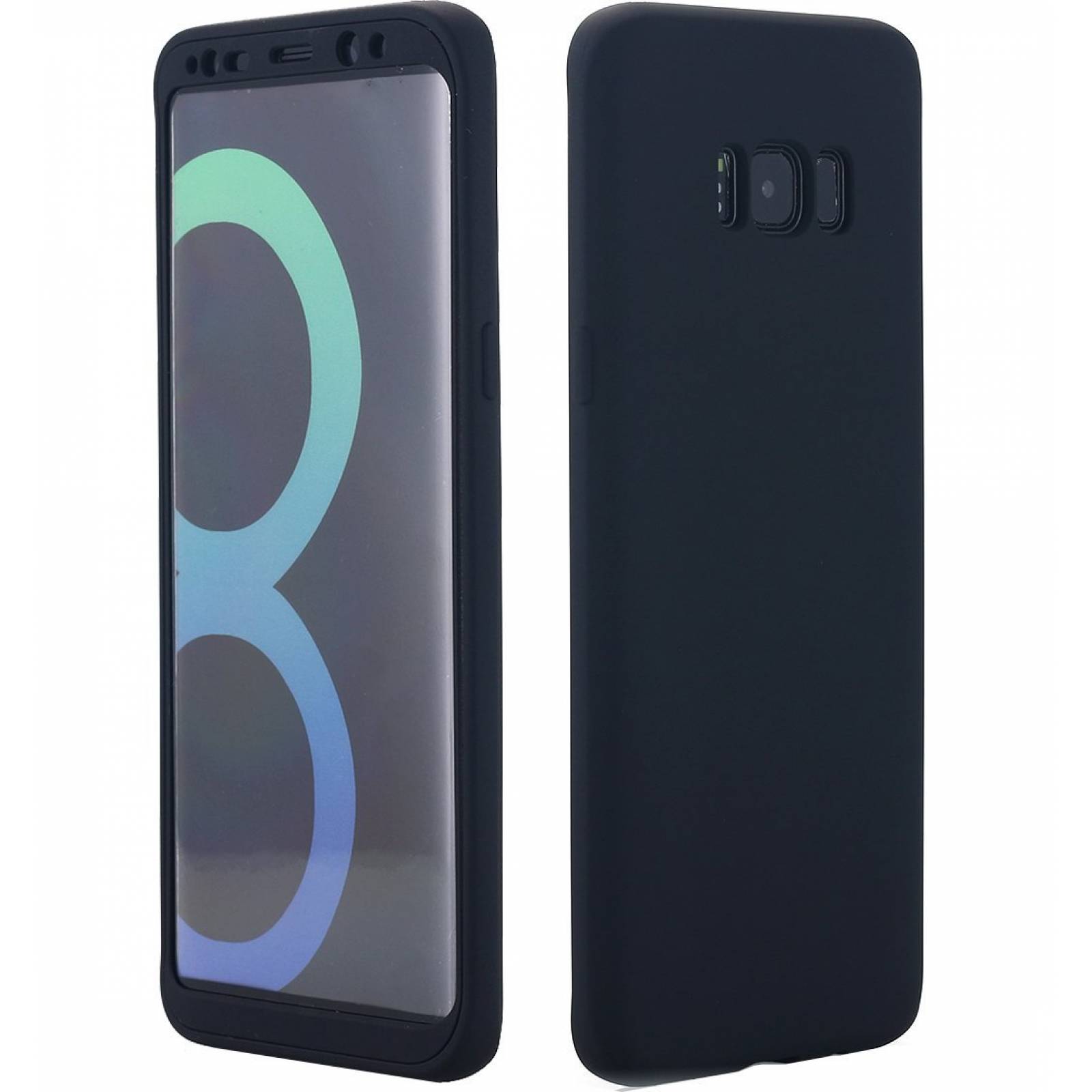 S8 Galaxy Plus funda 360 grados versátil cuerpo compl -Negro