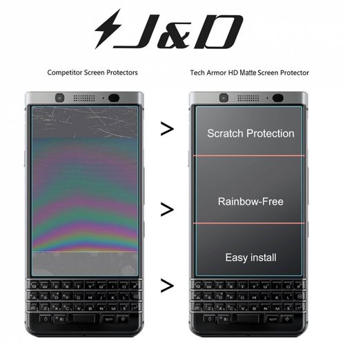 8 paquete BlackBerry KEYone Protector pantalla J & D  -Negro