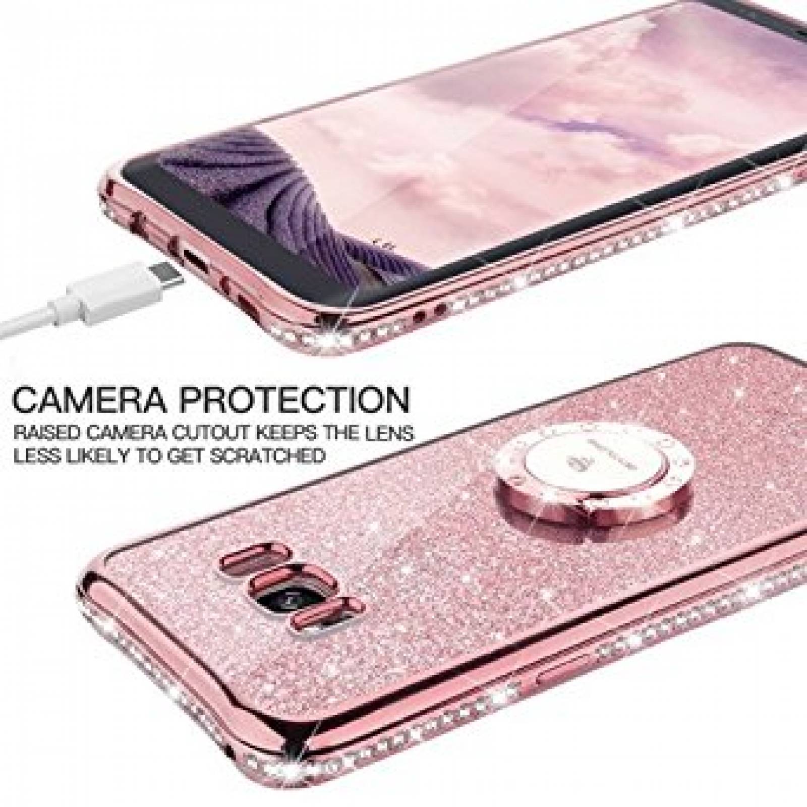 Funda Ocyclone Con Anillo 360 Para Galaxy S8 Plus -rose Gold