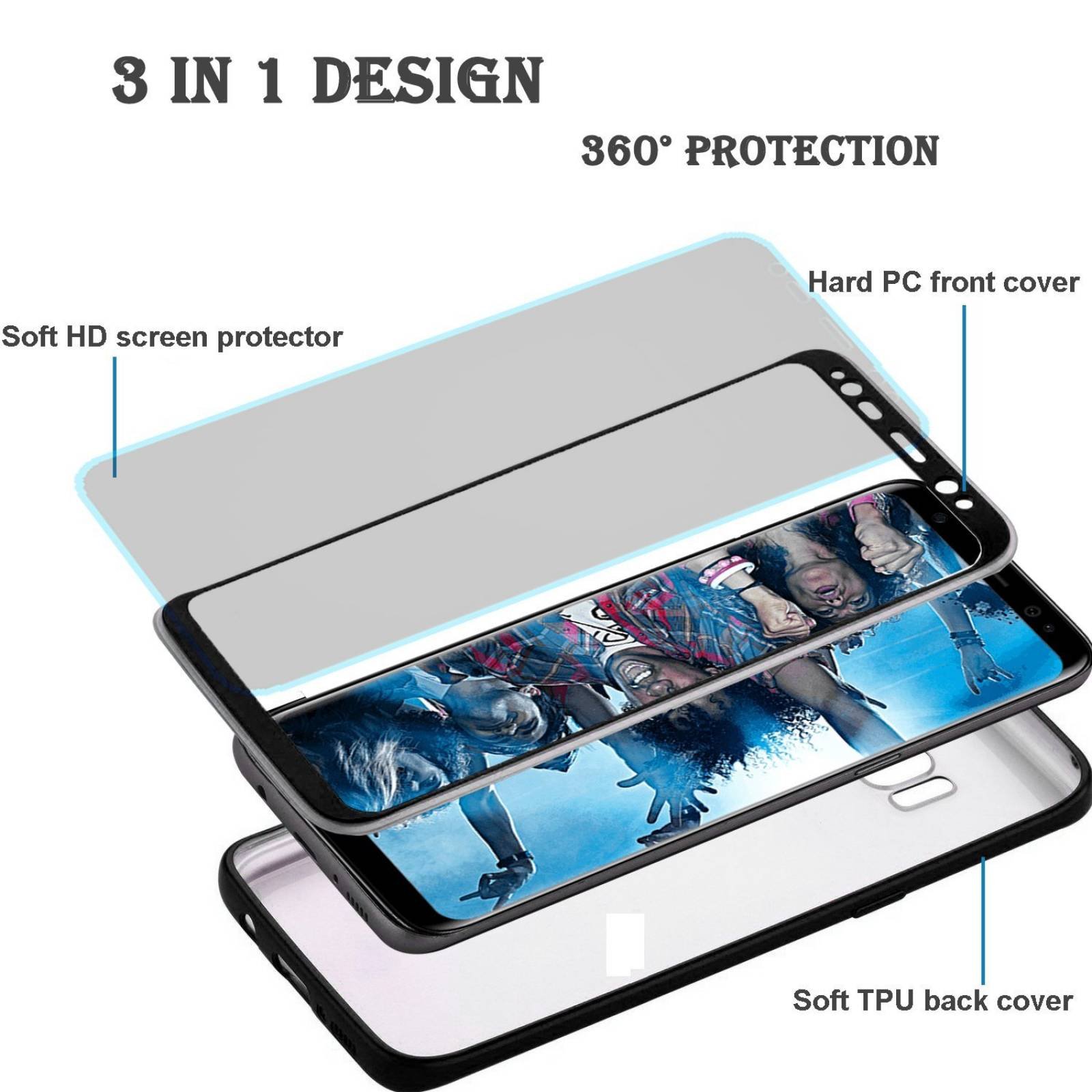 Protector De Pantalla Y Funda Bniiy Para Samsung Galaxy S8