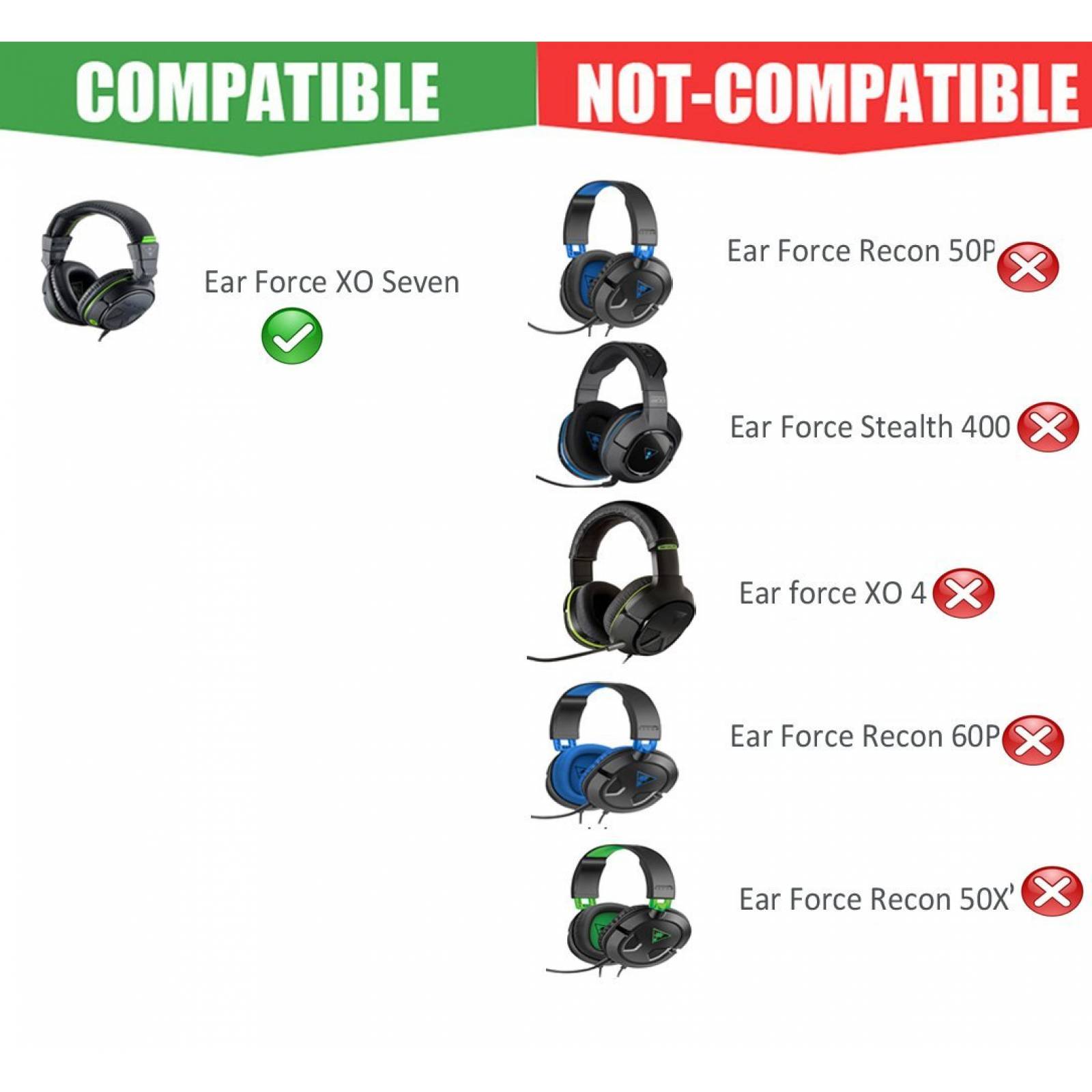 Recambio almohadillas+diadema Turtle Beach-oído fuerza XO si