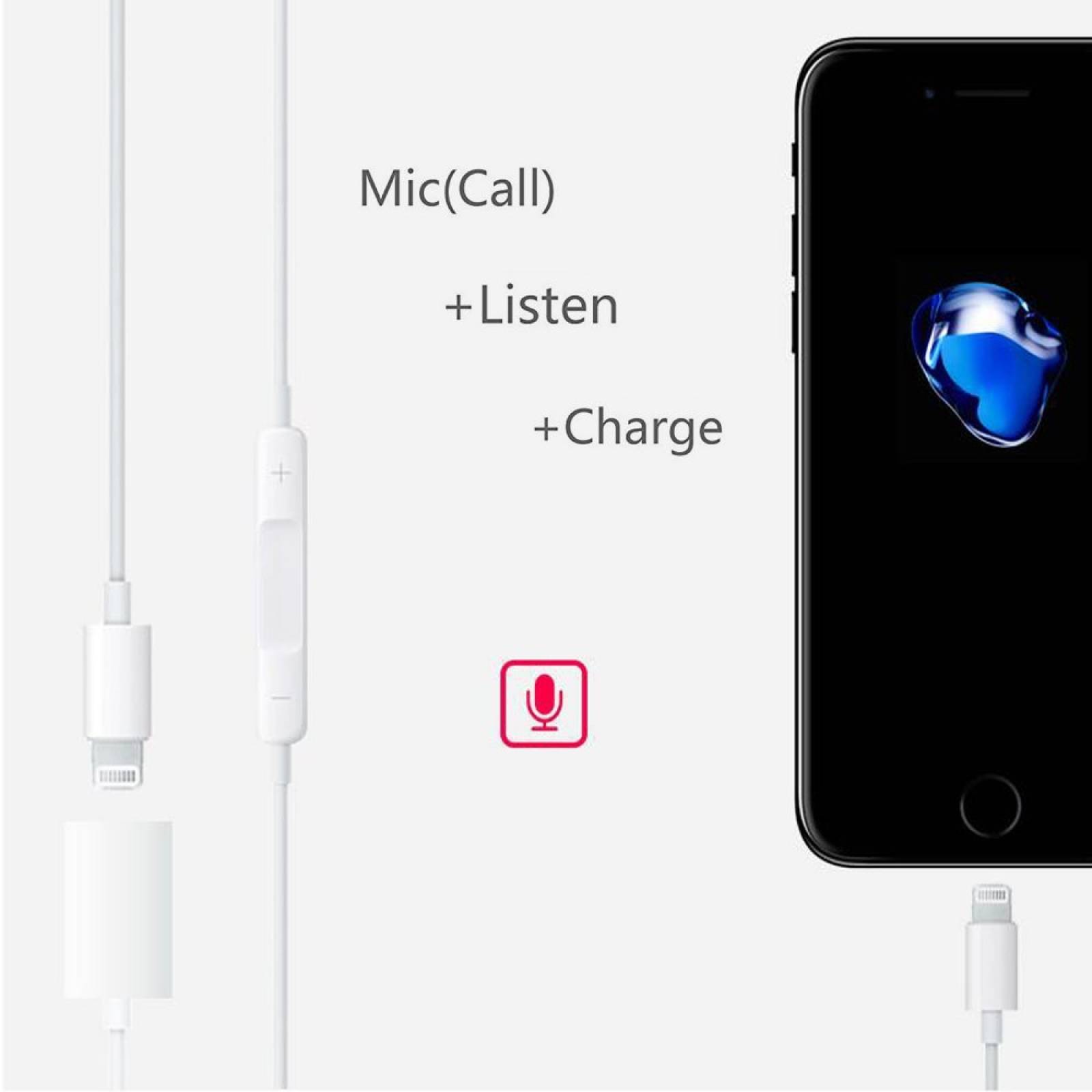 iPhone 7 adaptador divisor doble rayo auriculares Audio & ca