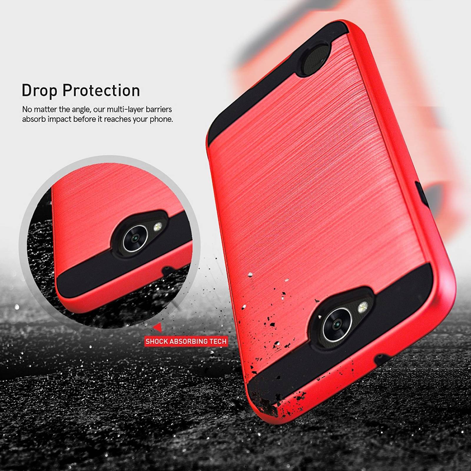 LGxCalibur LGxVenture funda 2 piezas estilo híbrido p - Rojo