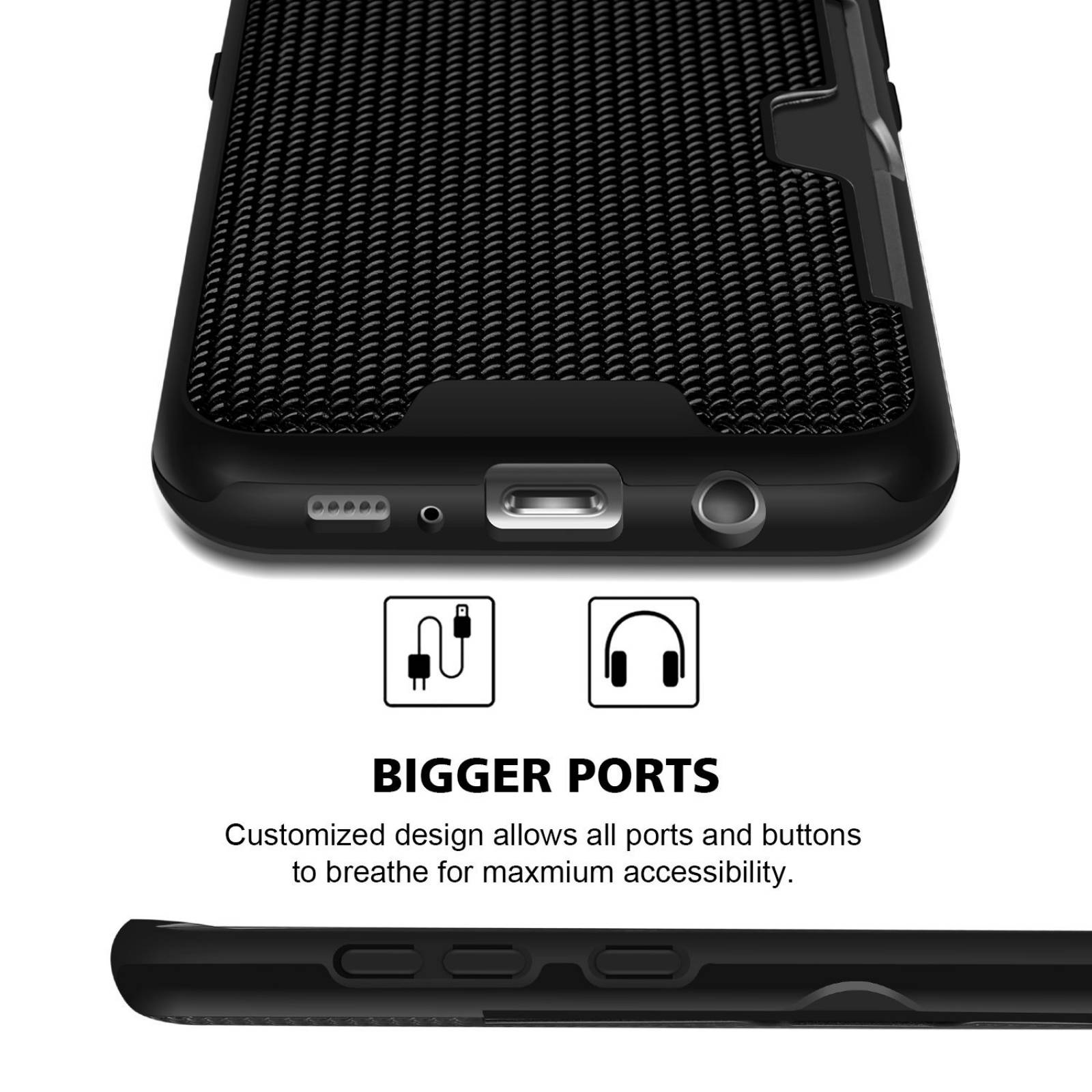 Caso de la tarjeta de S8 de Samsung Galaxy Plus Geekz -Negro