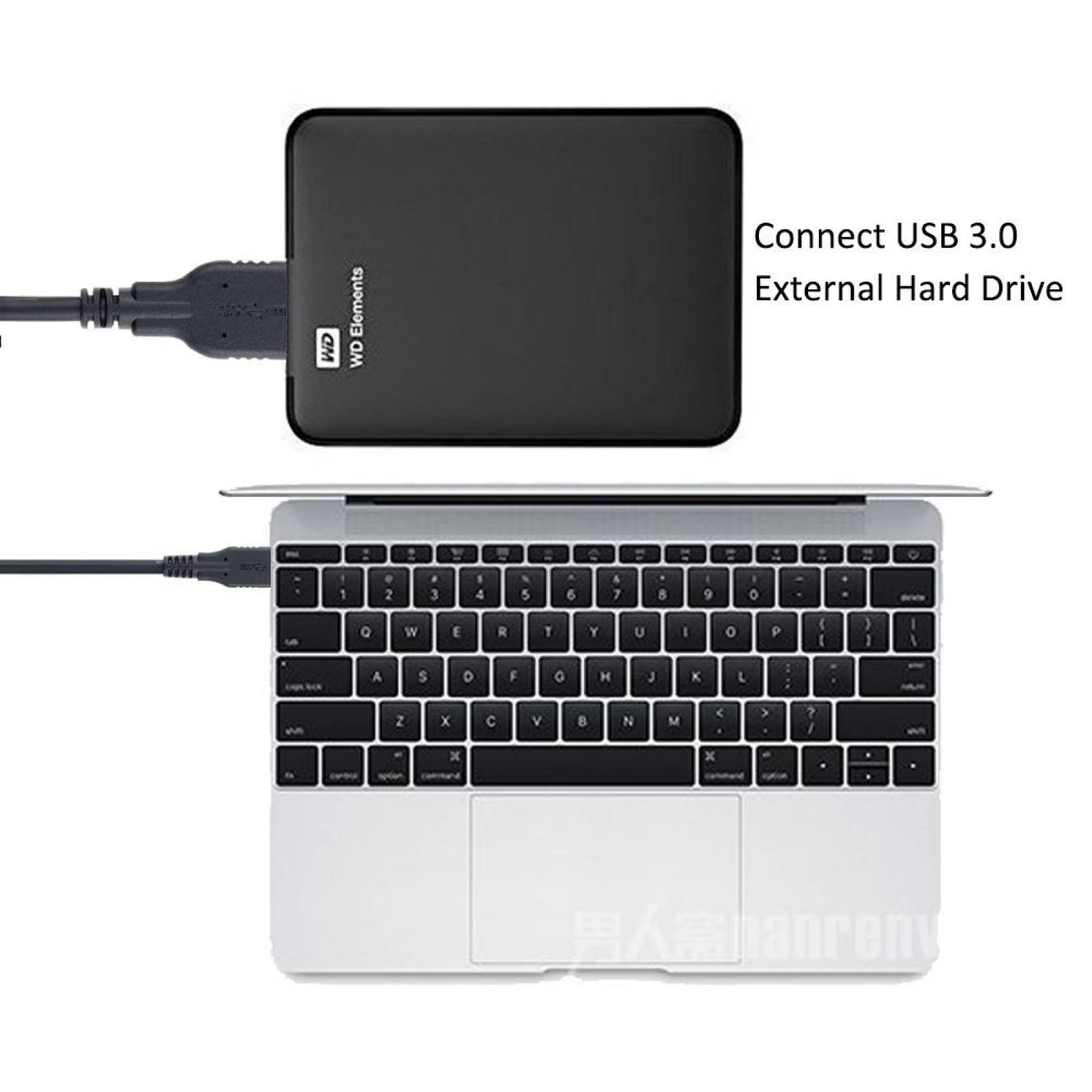Cable Datos Qces Cable Usb-c Para Disco Duro Usb-c A Micro B
