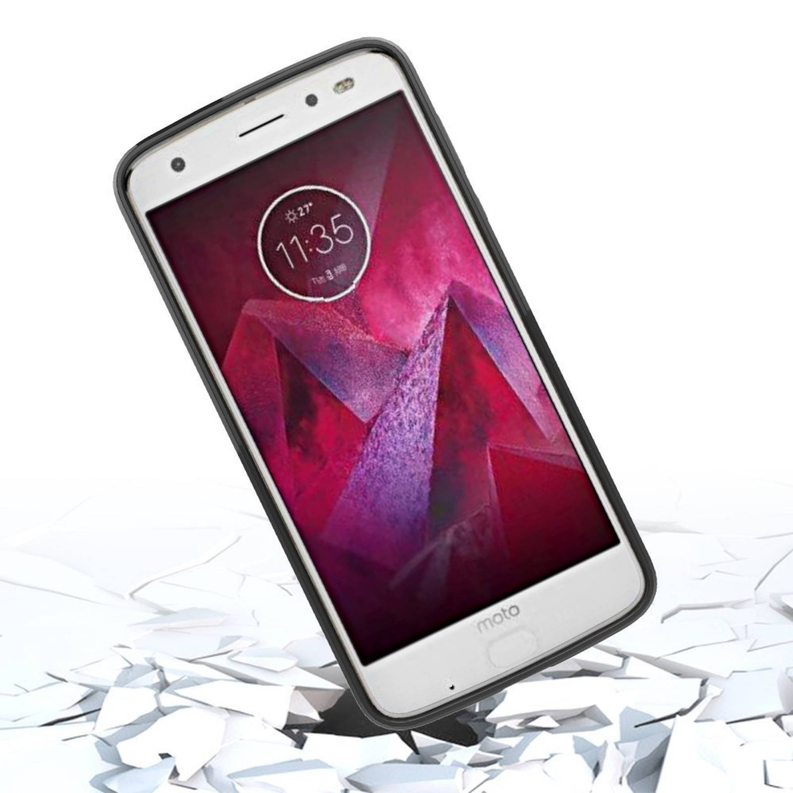 Moto Z2 fuerza funda Moto Z2 fuerza edición Dretal fu -Negro