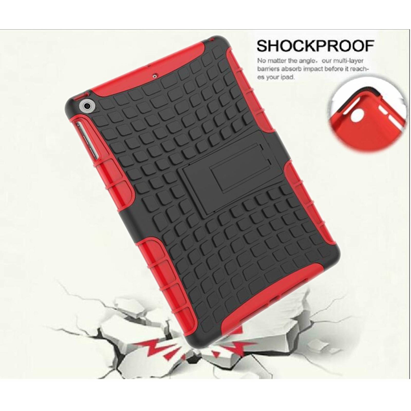 Funda Trendmart Resistente Para Ipad 9.7 Pulg 2017 -rojo