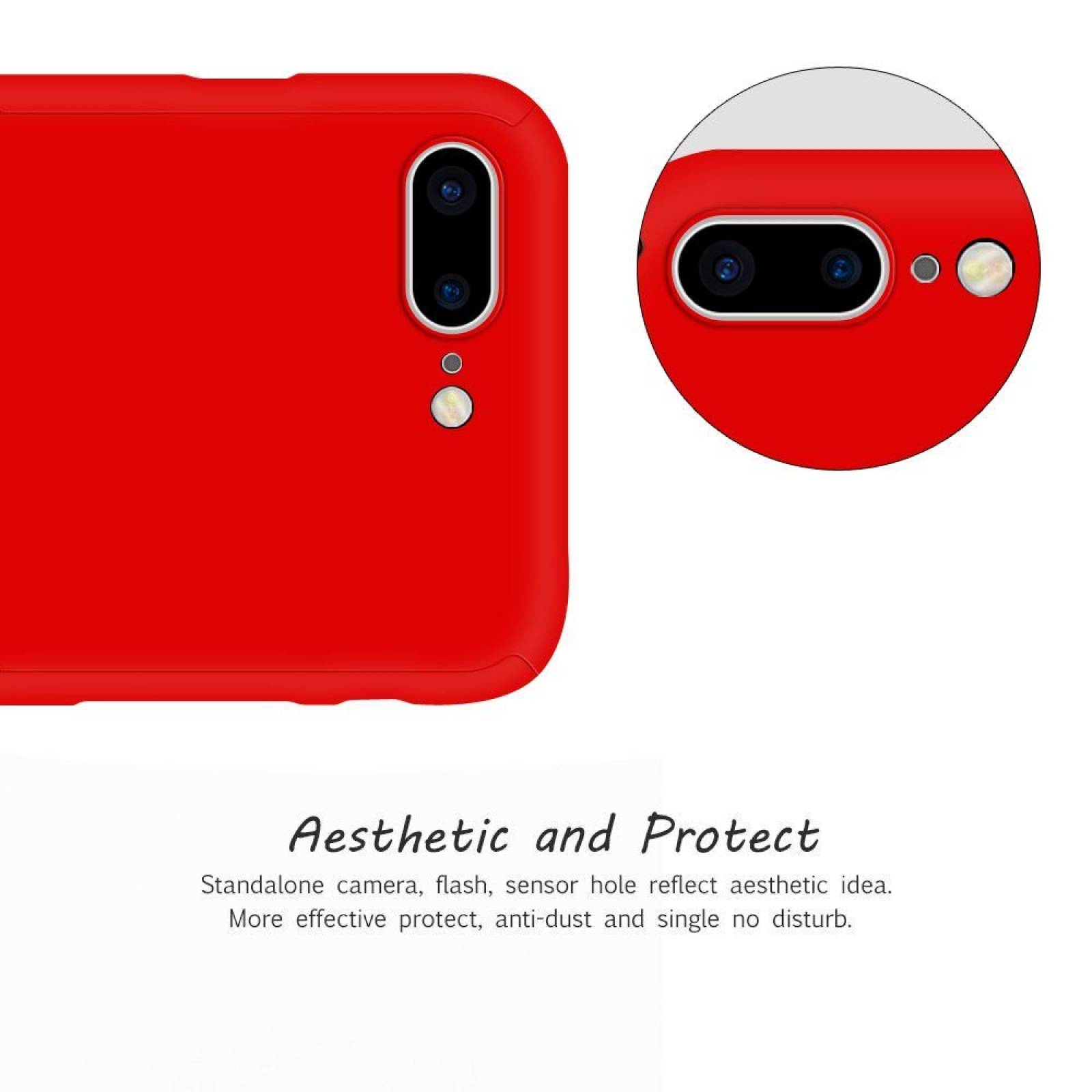 Funda Jorty Para Iphone 7 Plus Protección 360 -rojo