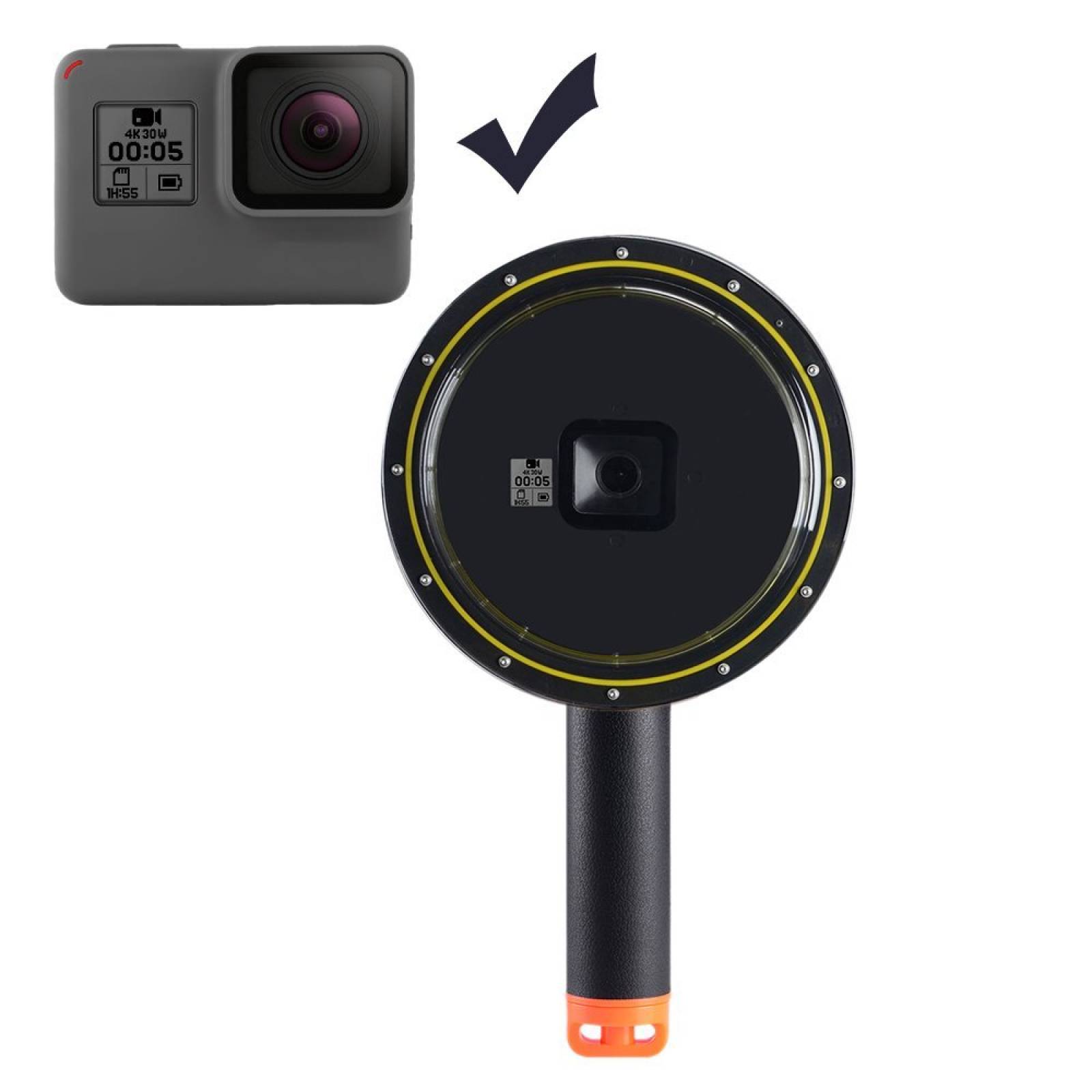B:Puerto Suptig domo lente GoPro Hero 5 caja resistente al agu