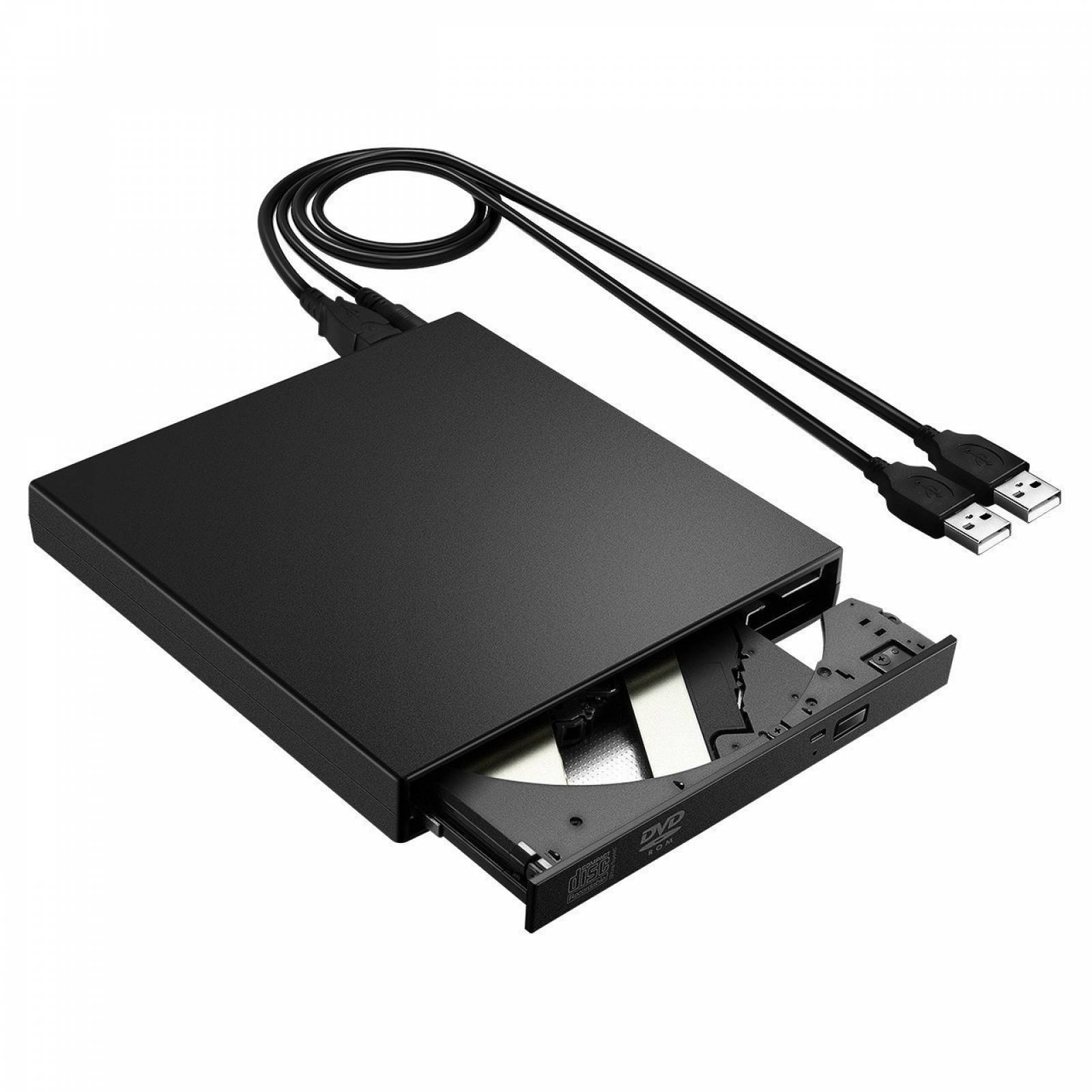 Externo USB 2.0 unidad CD, unidad DVD externa Portabl -Negro