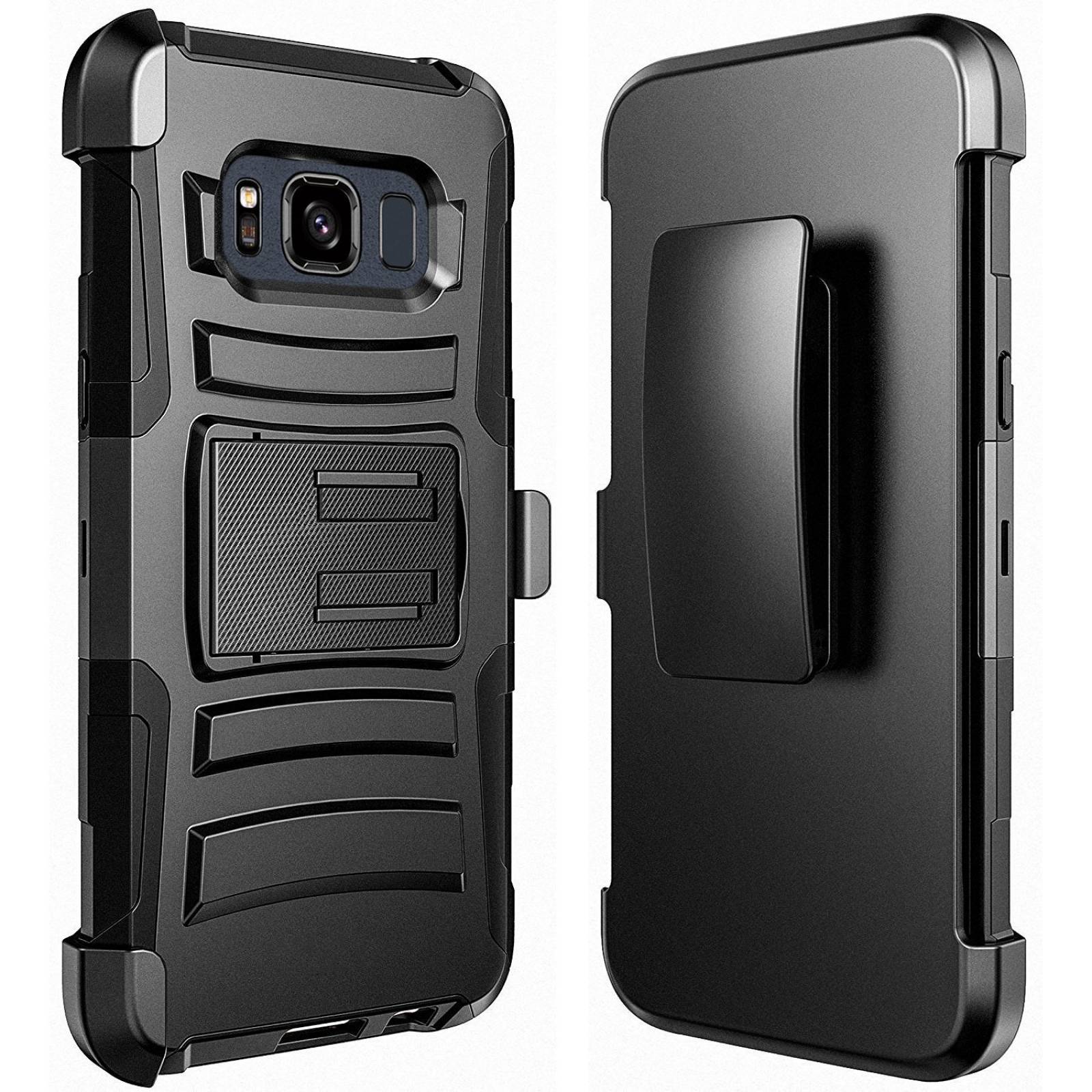 Galaxia S8 activo Cinturón Clip caso Circlemalls dobl -Negro