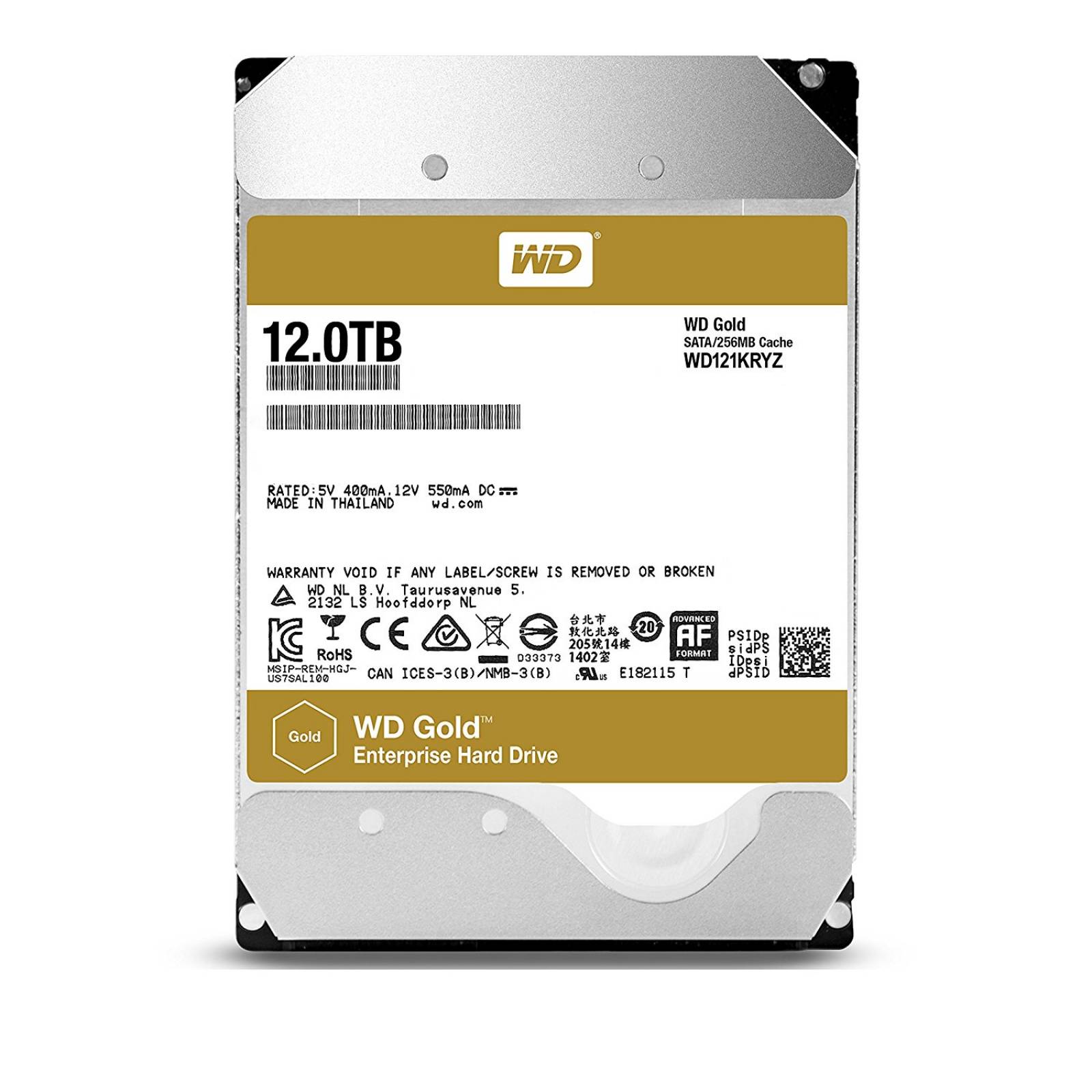 Disco Duro Wd Gold 3.5 12tb 7200dpi Sata 6gb/s 256mb
