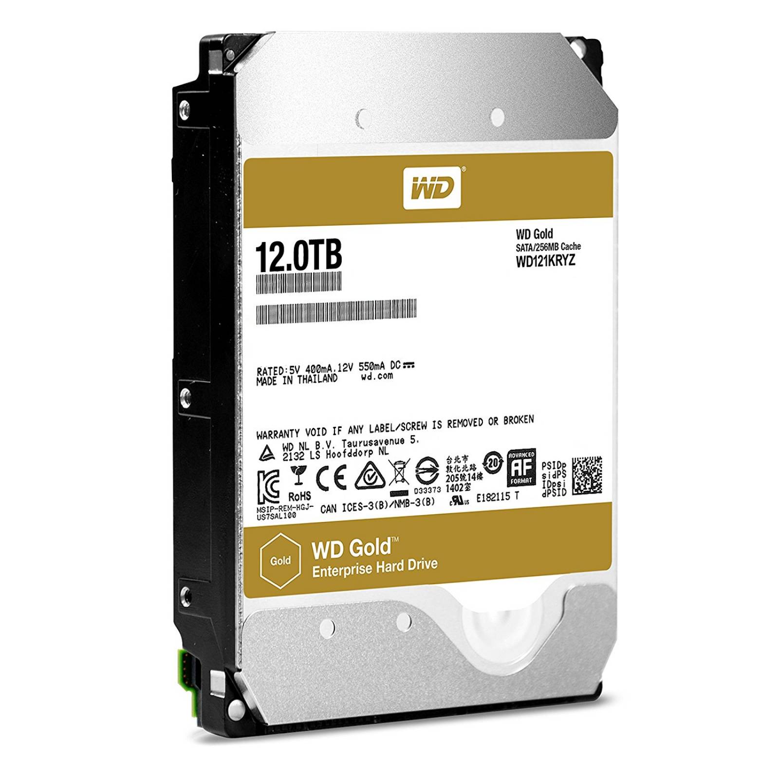 Disco Duro Wd Gold 3.5 12tb 7200dpi Sata 6gb/s 256mb
