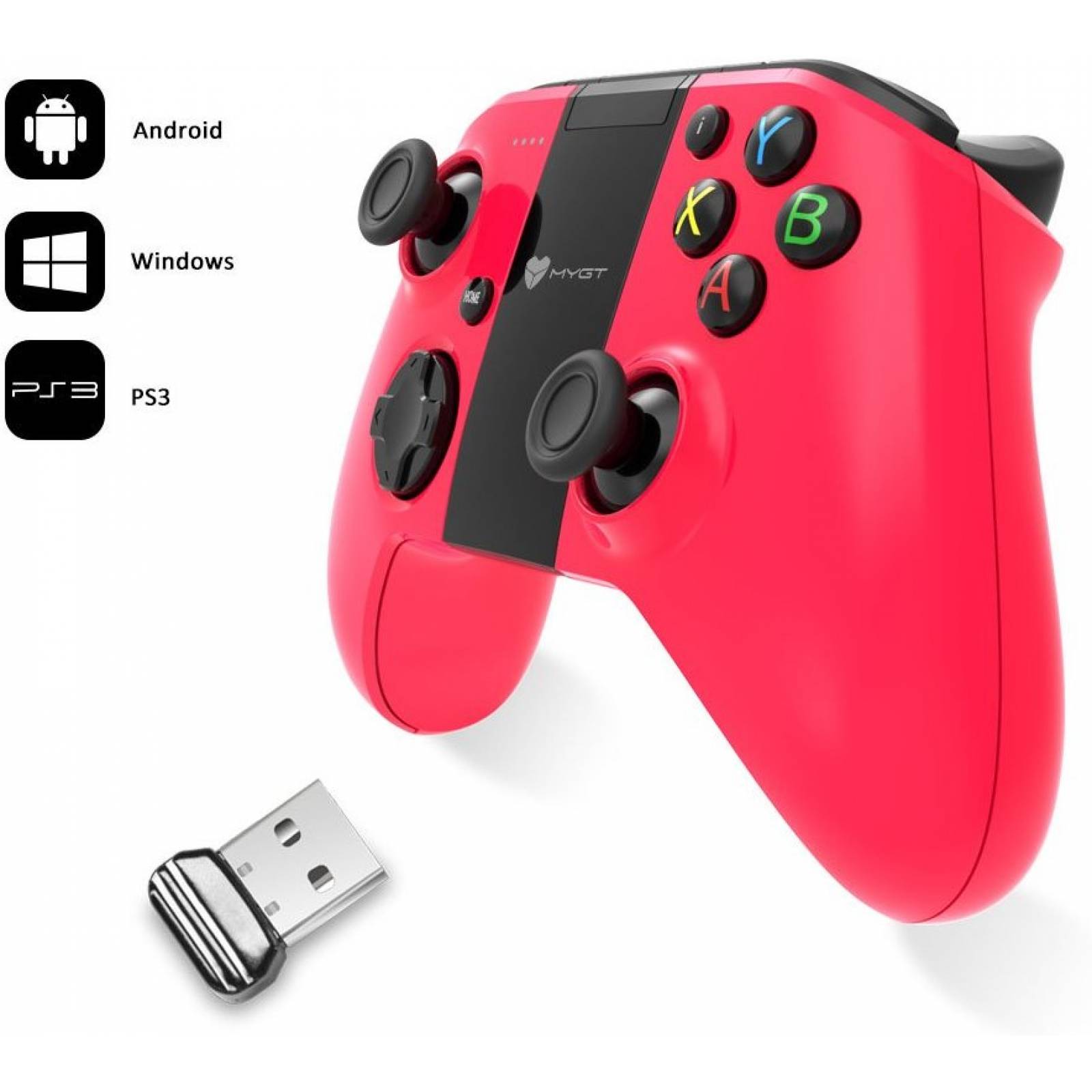 Control Inalámbrico Mygt Bluetooth Android Pc Juegos -rojo