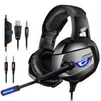 Diadema Gamer Onikuma K5-N Led Micro Ruido 7.1 -Negro