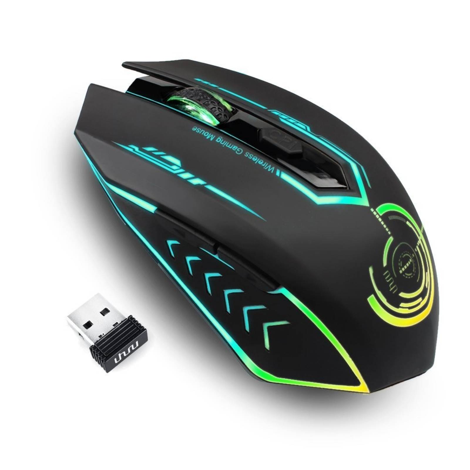 Mouse Gamer Uhuru Inalámbrico 7200 Dpi 5 Botones Led Ergo