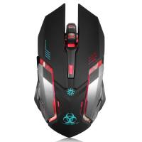 Mouse Gamer Vegcoo C8 Silencioso Inalámbrico Led -Negro