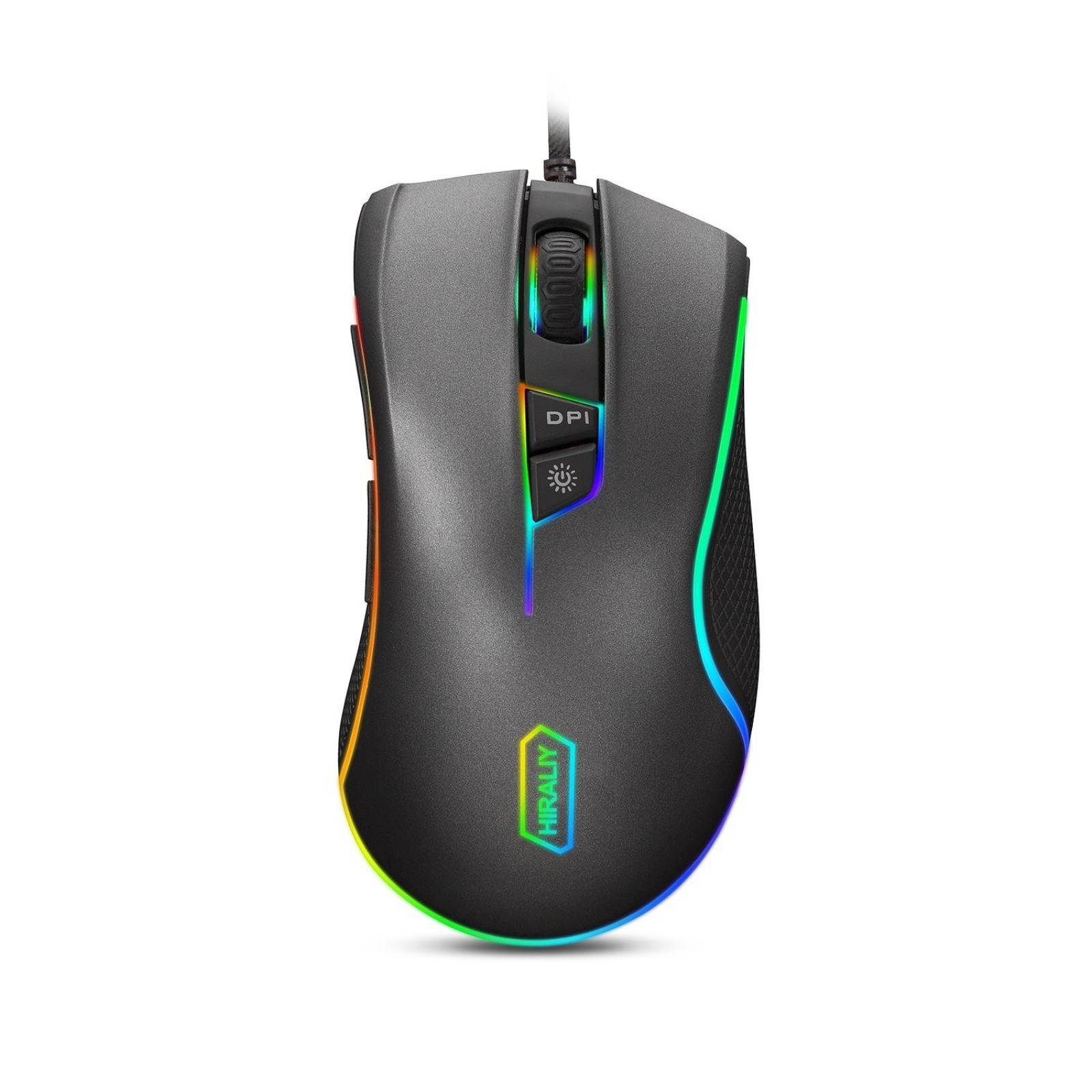 Mouse Gamer Hiraliy F300 Rgb 9 Botones 5000 Dpi Pmw3325 -neg