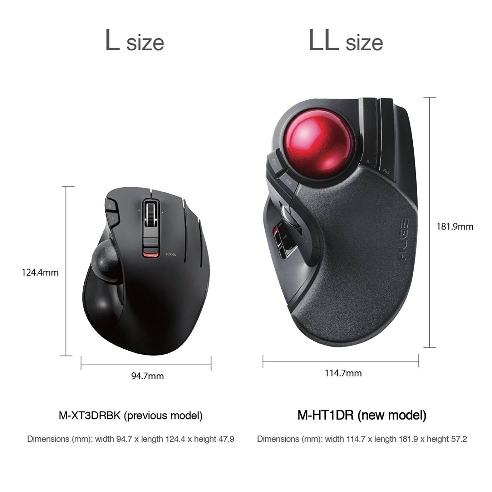 Mouse Trackball Elecom M-ht1urbk Gaming Alambrico L -negro