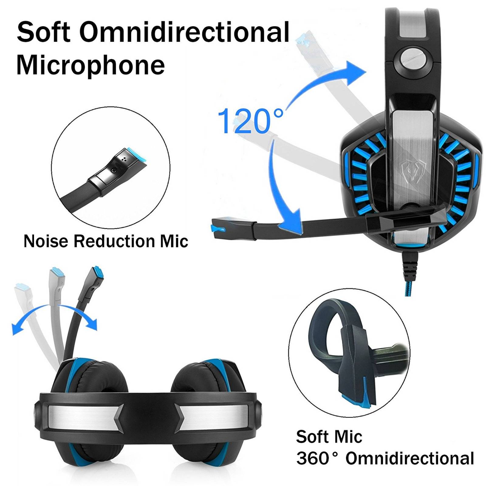 Auriculares Gm-20 Con Microfono, Led Para Xbox One Ps4 -azul