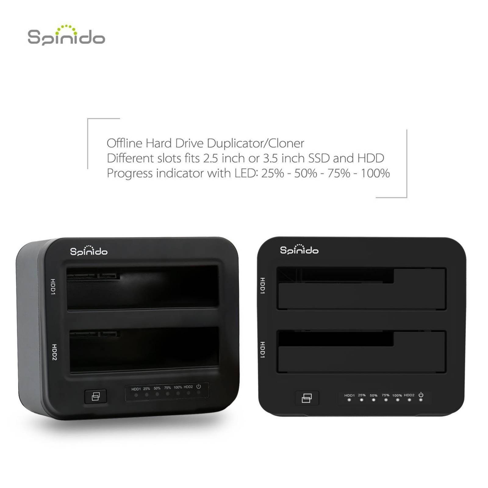 Adaptador Spinido Usb 3.0 A 2.5/3.5 Hdd Ssd Sata Dual