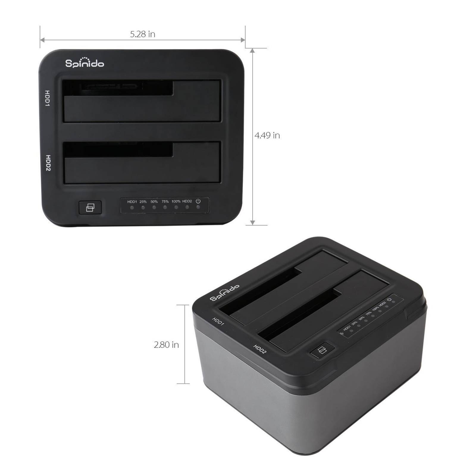 Adaptador Spinido Usb 3.0 A 2.5/3.5 Hdd Ssd Sata Dual