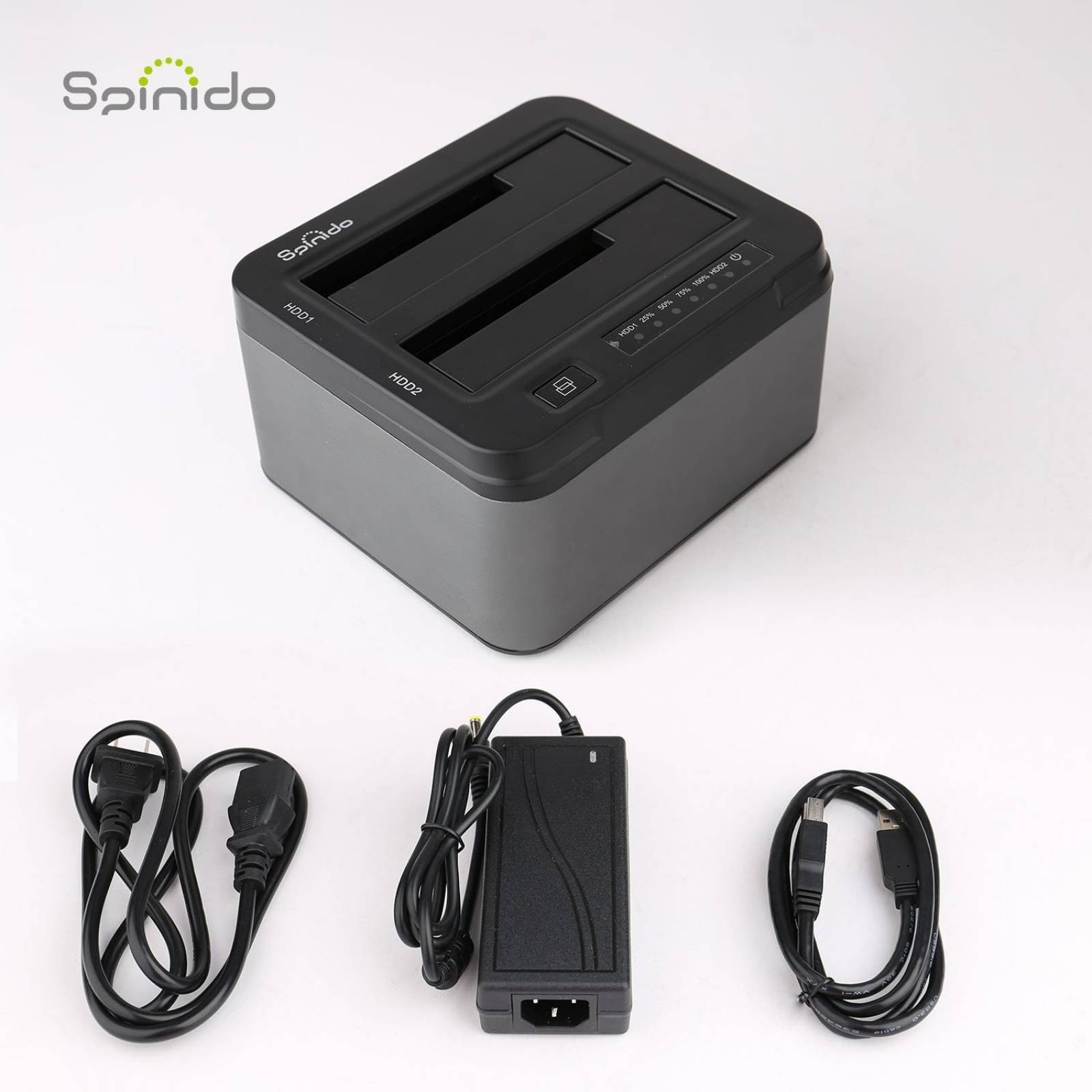 Adaptador Spinido Usb 3.0 A 2.5/3.5 Hdd Ssd Sata Dual