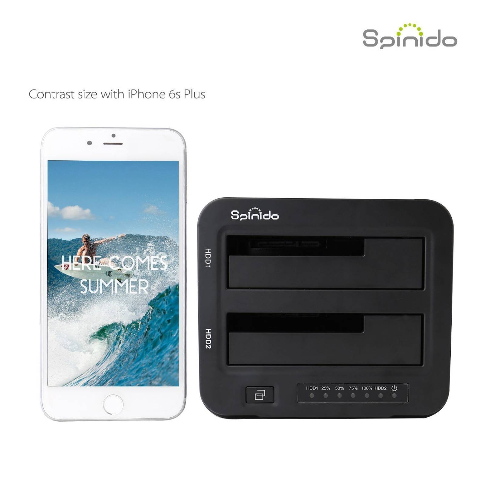 Adaptador Spinido Usb 3.0 A 2.5/3.5 Hdd Ssd Sata Dual