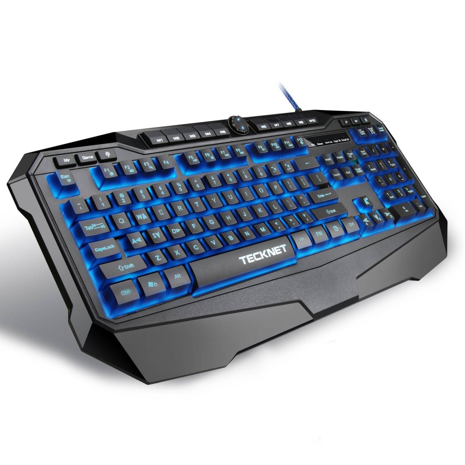 Teclado gamer TECKNET grifo LED iluminado resistente al agua