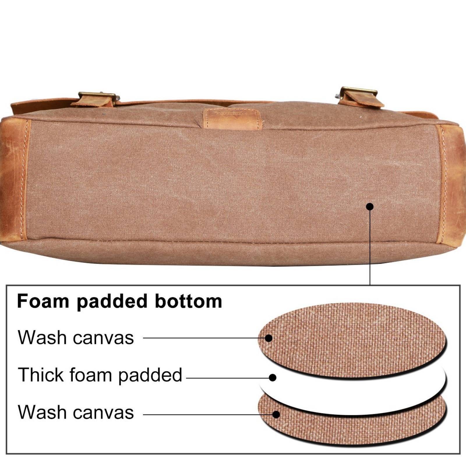 Bolso Mensajero Wowbox Vintage Laptop 13 Pulg Cuero -café