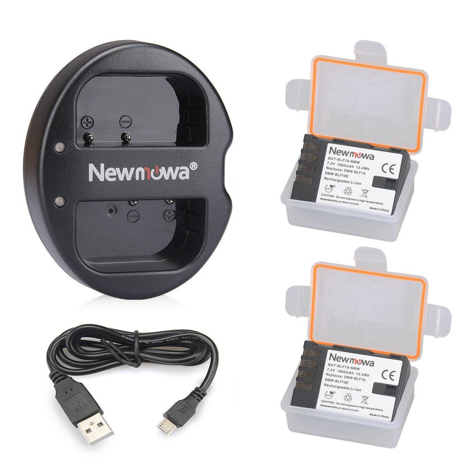 Cargador Newmowa Para Panasonic Dmw-blf19 Blf19e 2 Baterías