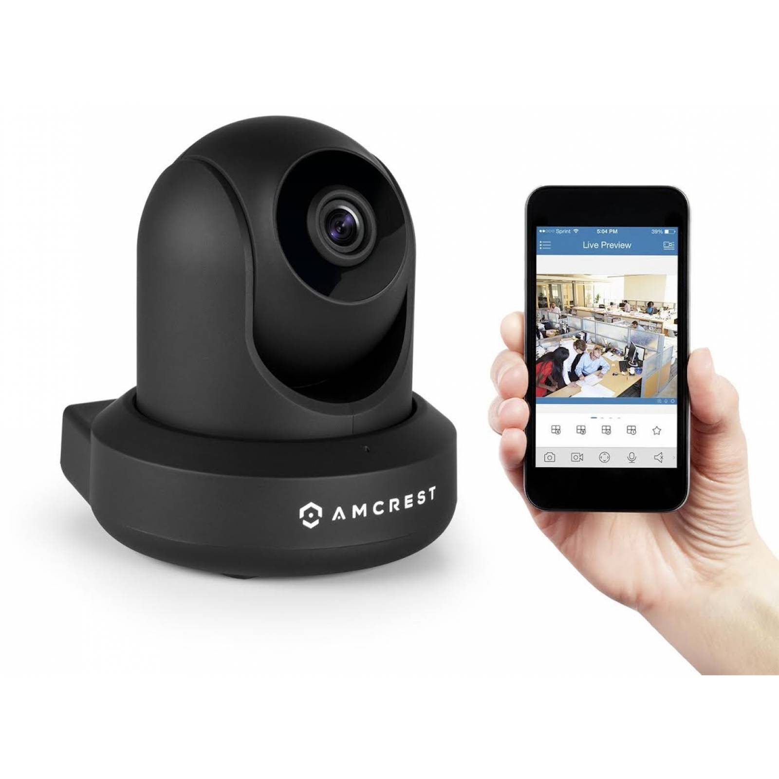 Cámara Seguridad Amcrest Ultrahd 2k Wifi/audio Bid/3mp Negro