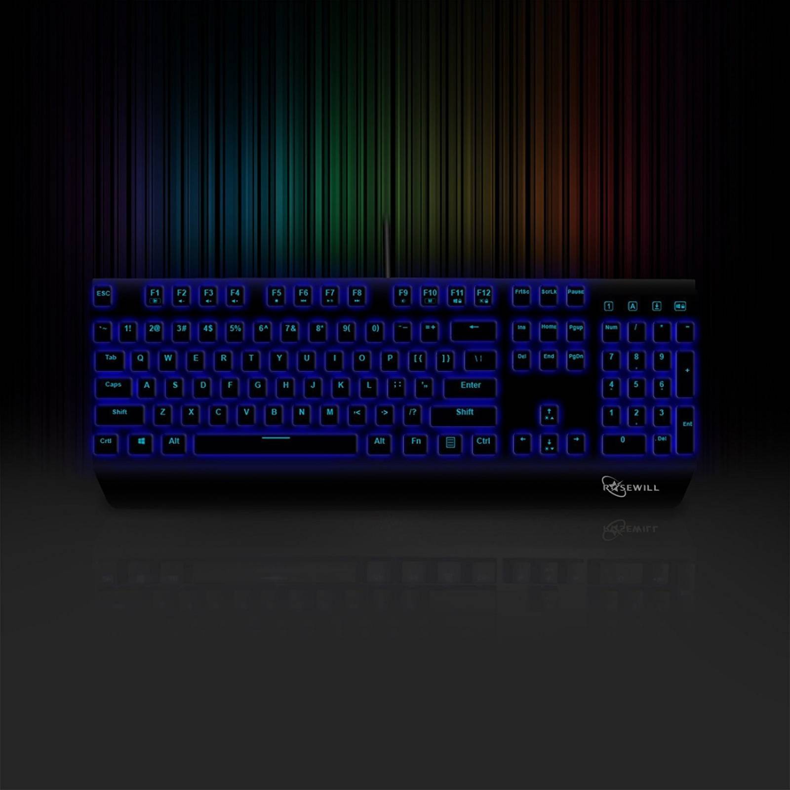 Teclado Gamer Rosewill Rk-9300 Mecánico Switch Azul Led Azul