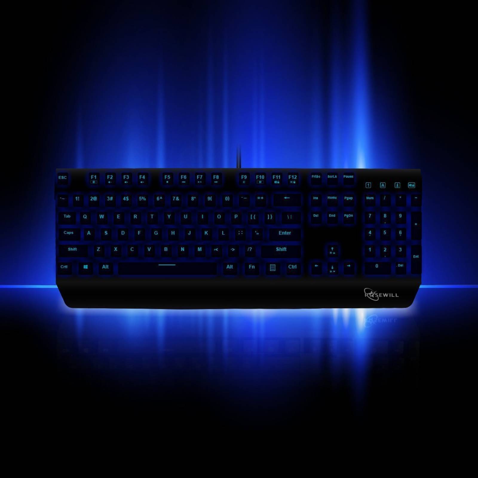 Teclado Gamer Rosewill Rk-9300 Mecánico Switch Azul Led Azul