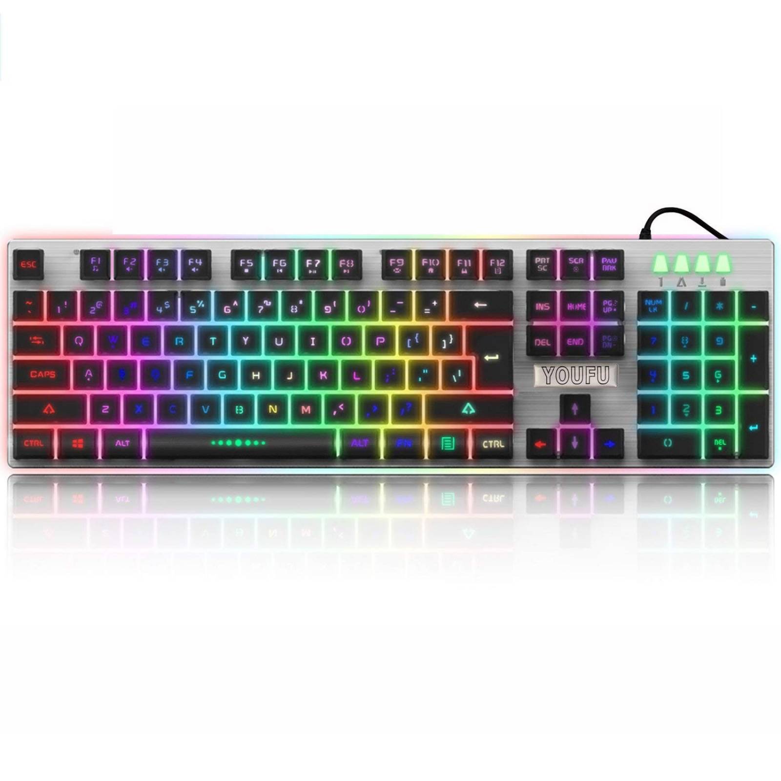 Teclado gamer WYJP K2 LED mecánico iluminado -K2 Black