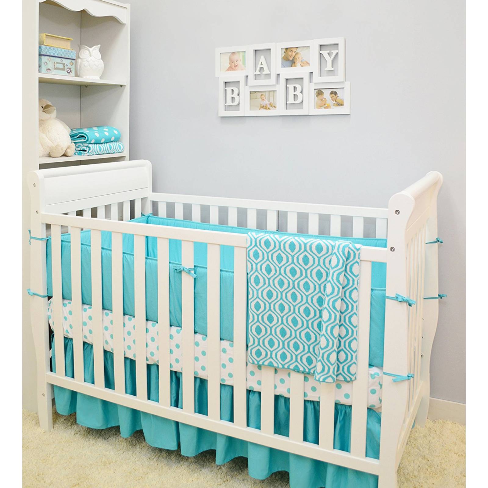 Protector De Cuna American Baby Company 28x52 Pulg -aqua