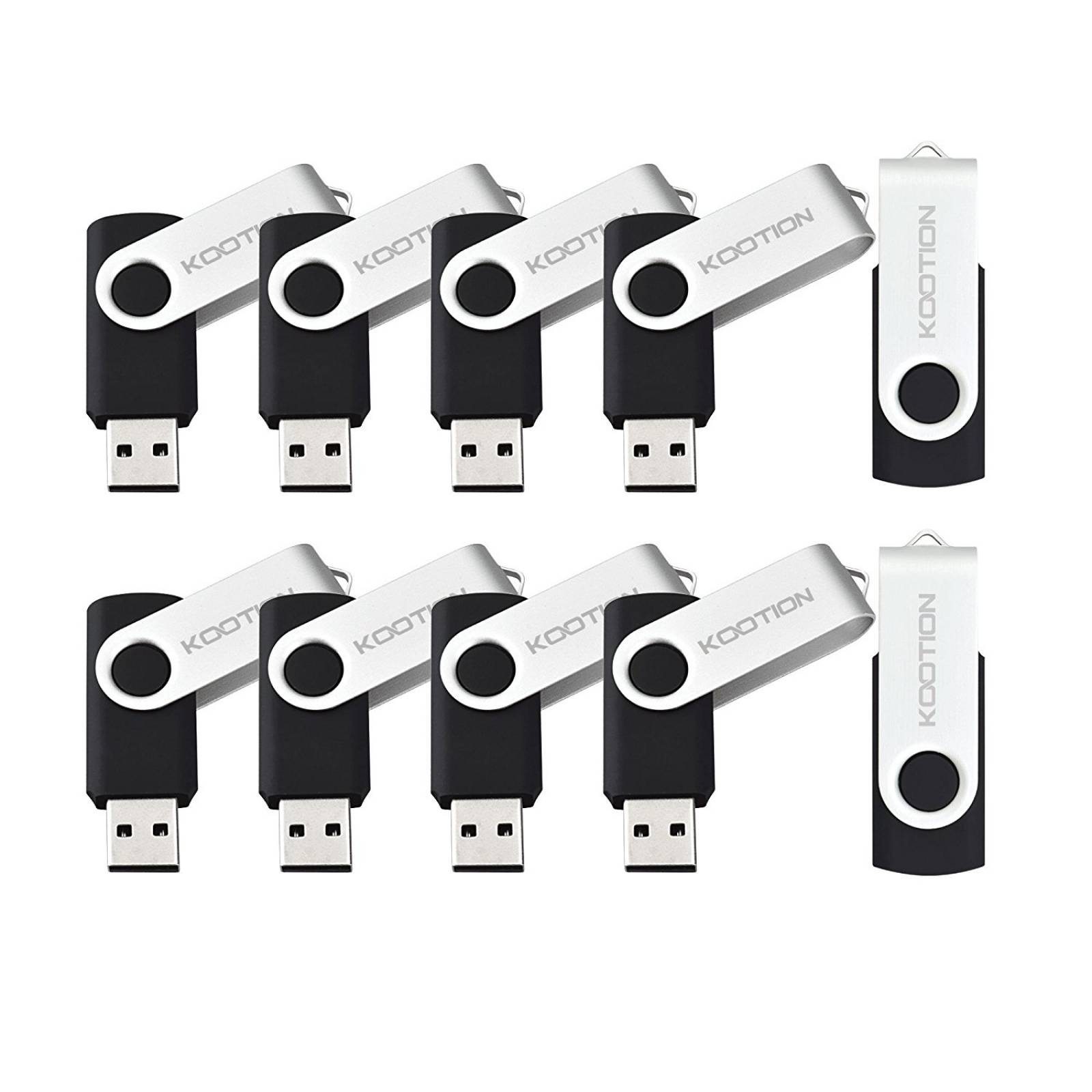 Paquete De 10 Memorias Usb 2.0 Flash Kootion 1gb -negro