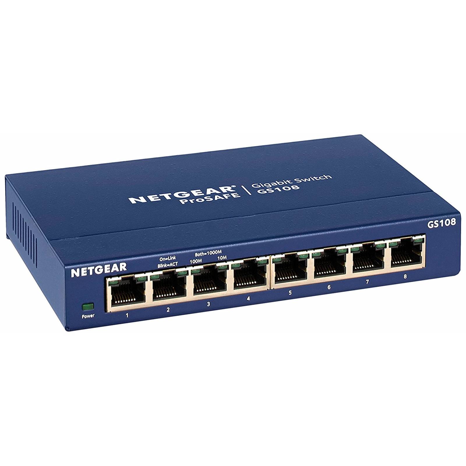 Switch Ethernet Netgear Gs108-400nas Con 8 Puertos Gigabit