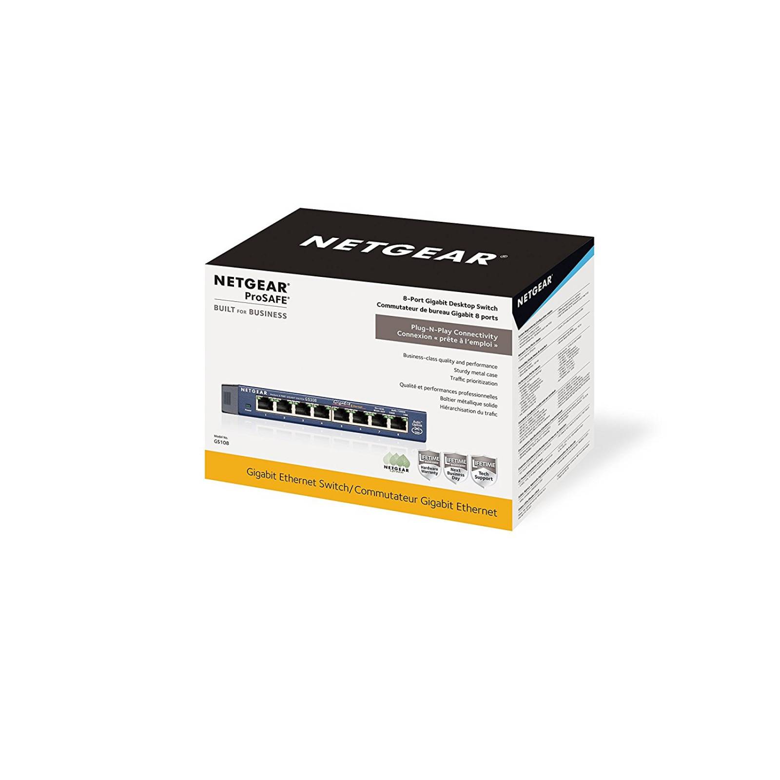 Switch Ethernet Netgear Gs108-400nas Con 8 Puertos Gigabit