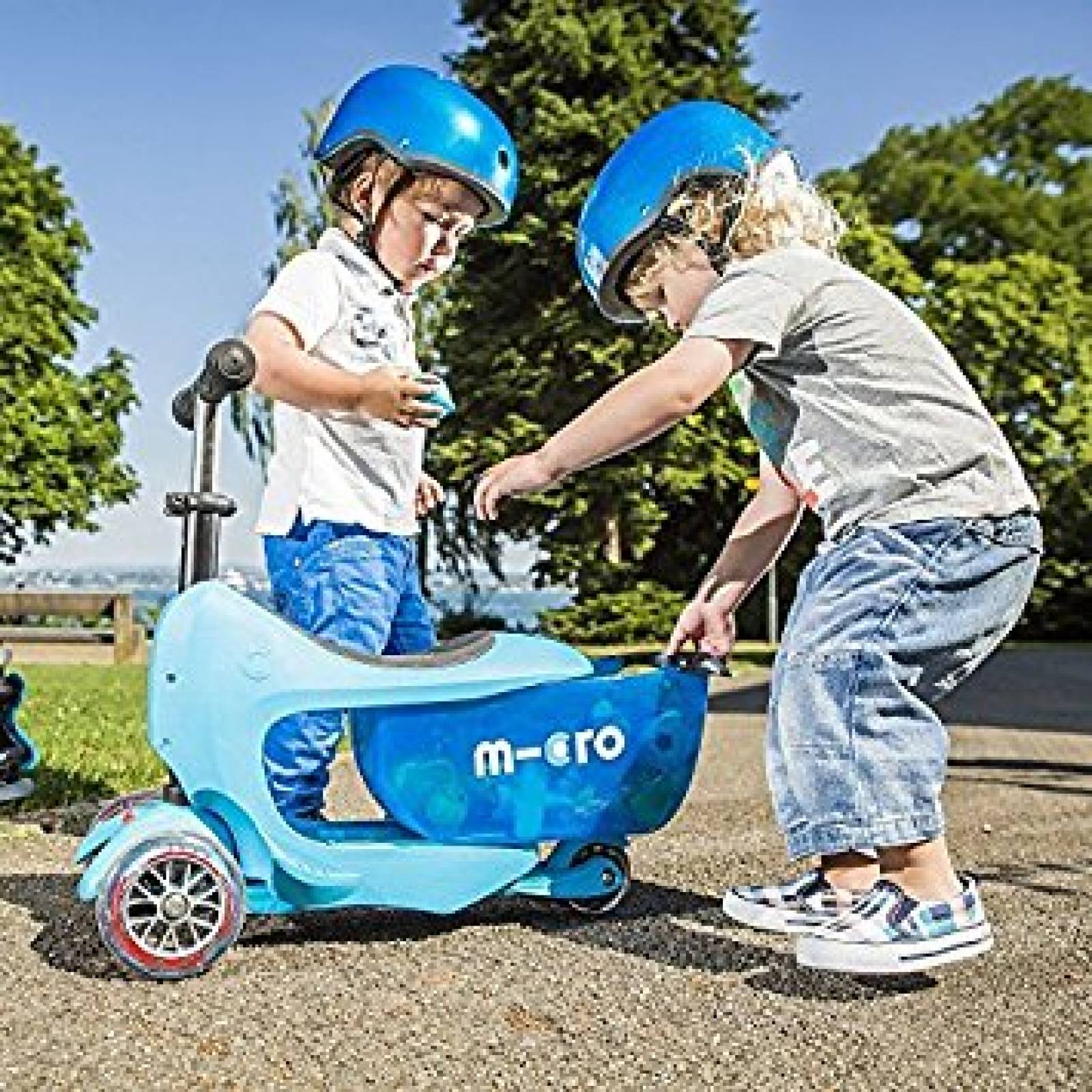 Scooter Micro Kick Board Mini 2-go Deluxe Niños -azul