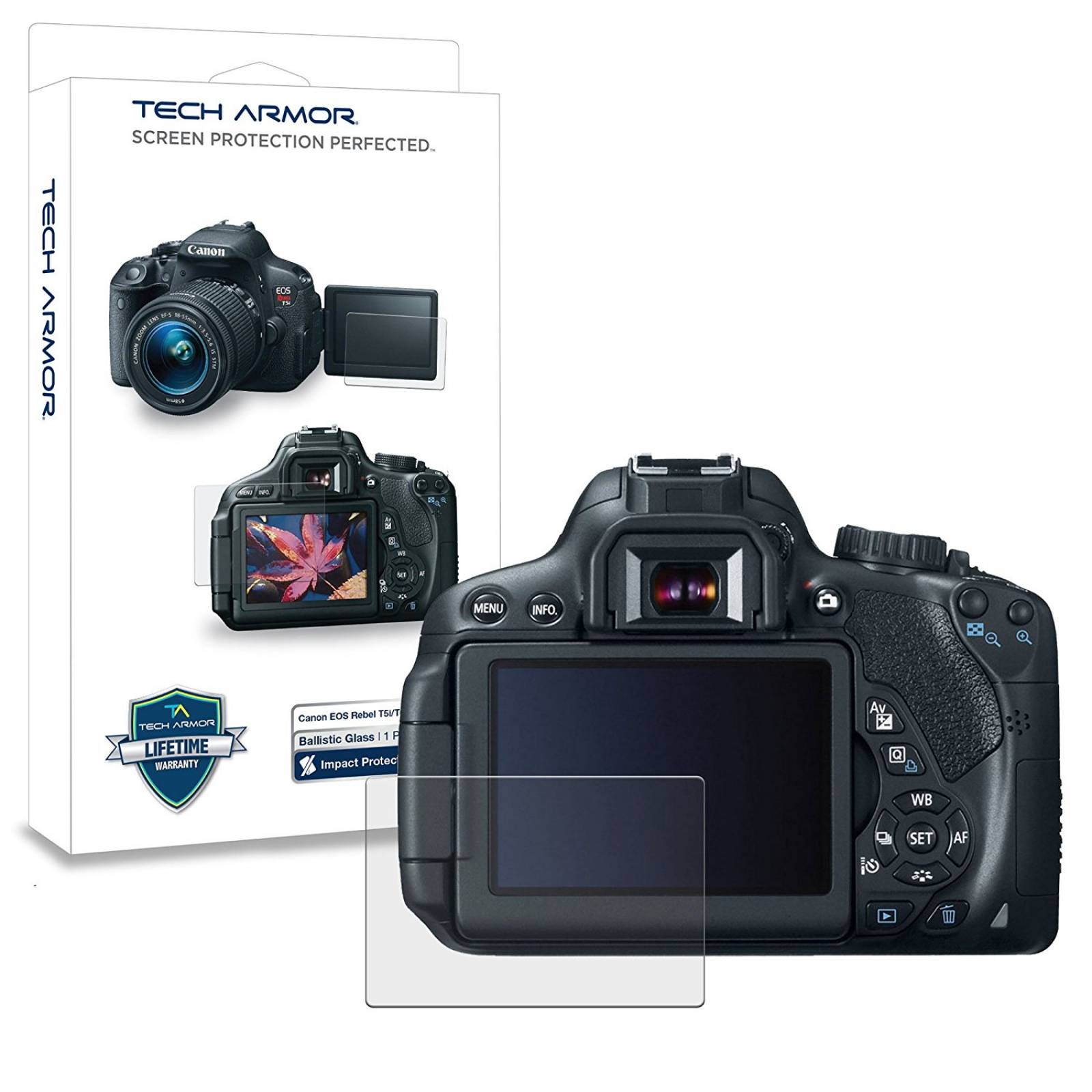 Protector Pantalla Tech Armor Canon Eos Rebel T5i Vidrio