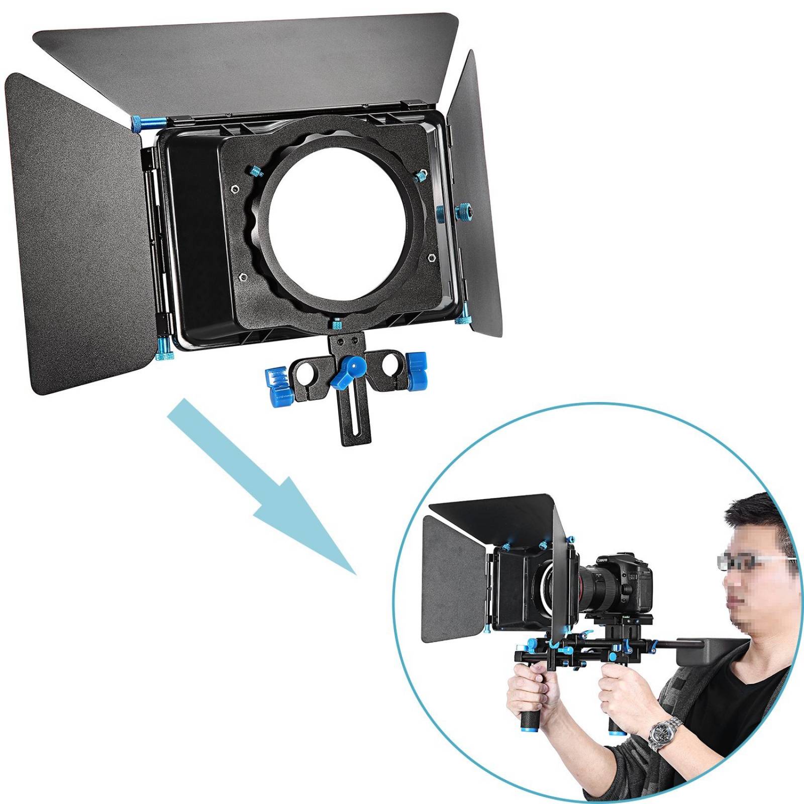 Matte Box Neewer Neewer Para Sistema De Varillas De 15mm