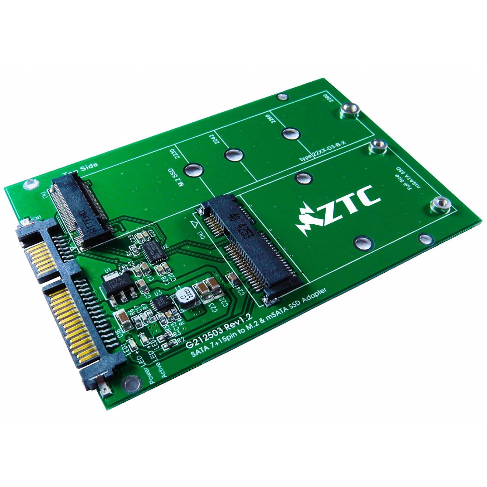 Placa Adaptador Msata A Sata Iii Ztc Ad002 Velocidad 6.0gb/s