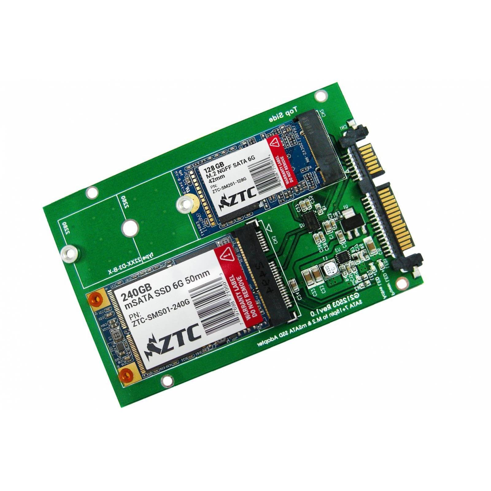 Placa Adaptador Msata A Sata Iii Ztc Ad002 Velocidad 6.0gb/s