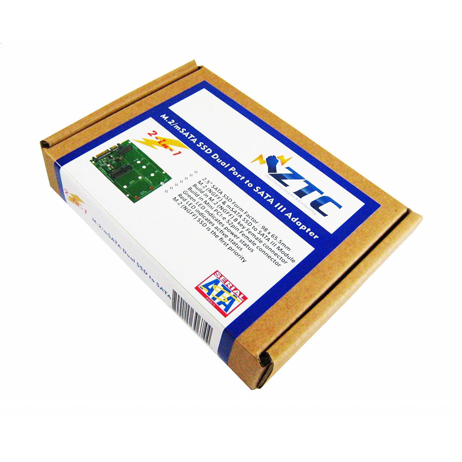 Placa Adaptador Msata A Sata Iii Ztc Ad002 Velocidad 6.0gb/s