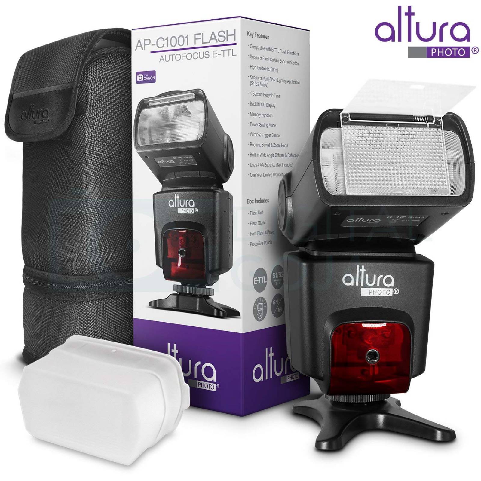 Kit Flash Altura Photo Ap-c1001 Con Trigger Y Accesorios